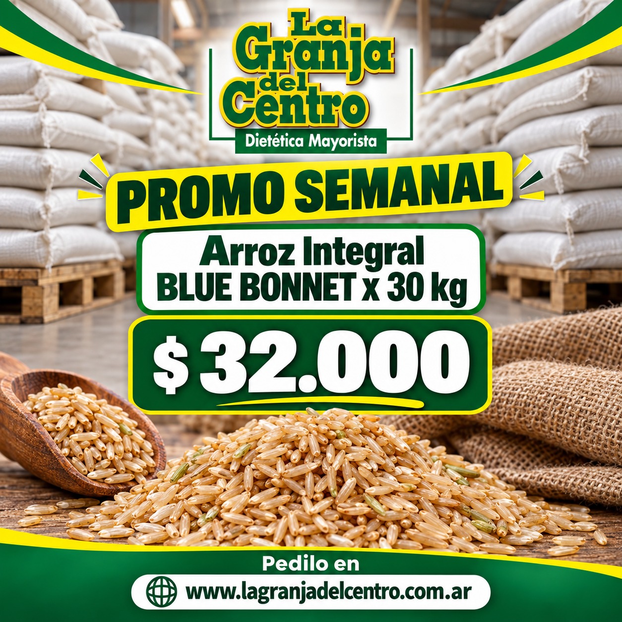 Ofertas y Promociones Arroz Integral BLUE BONNET x 30 kg promo semanal